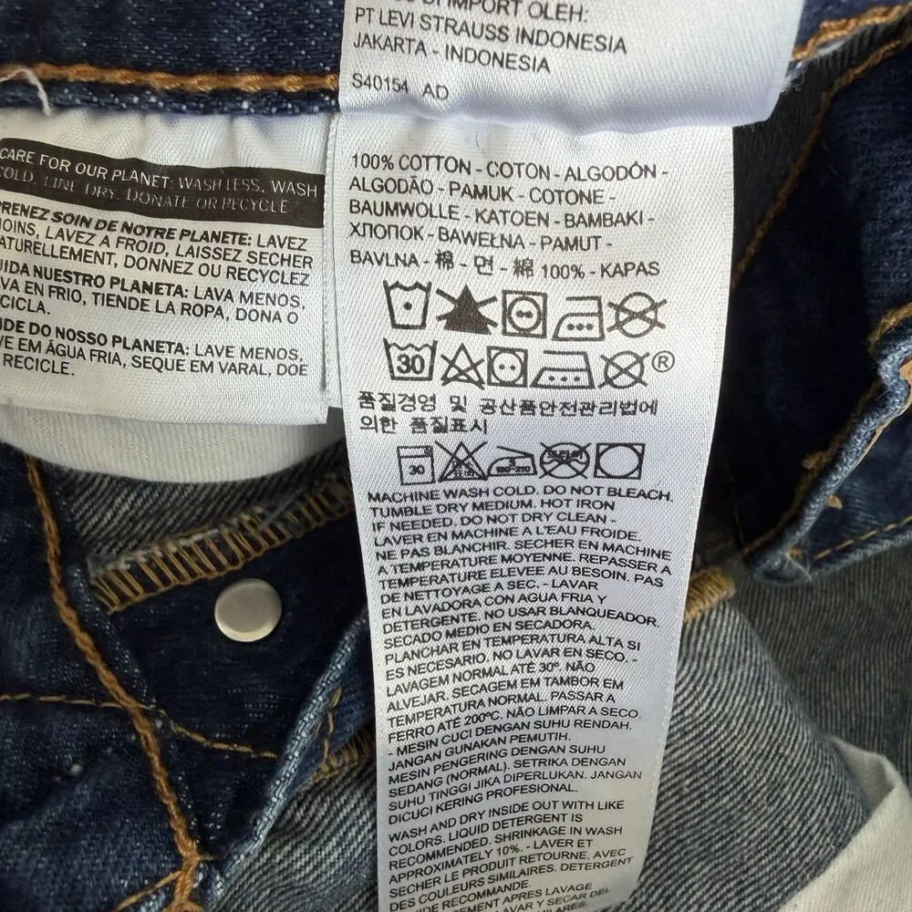 Levis 501 Original Fit Shrink To Fit Jeans Mens Denim Button Fly 40x34 (36x31)